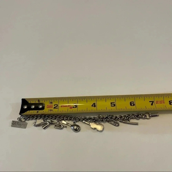 Vintage Eh Cumpari Musical Instruments Charm Bracelet Sax Violin Flute Trombone - Picture 6 of 6